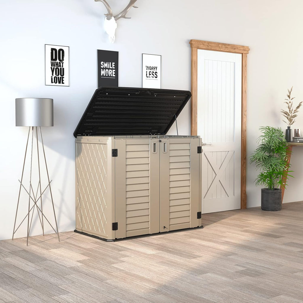 homspark storage shed weather resistance, multi-purpose outdoor storage on a desk or shelf