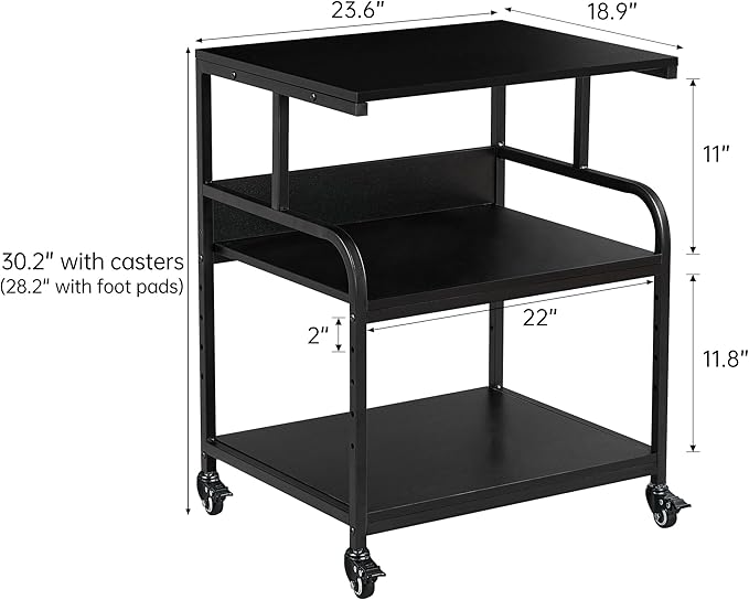 Fannova Printer Stand, 23.6 x18.9 x 30 Inches Large Printer Table