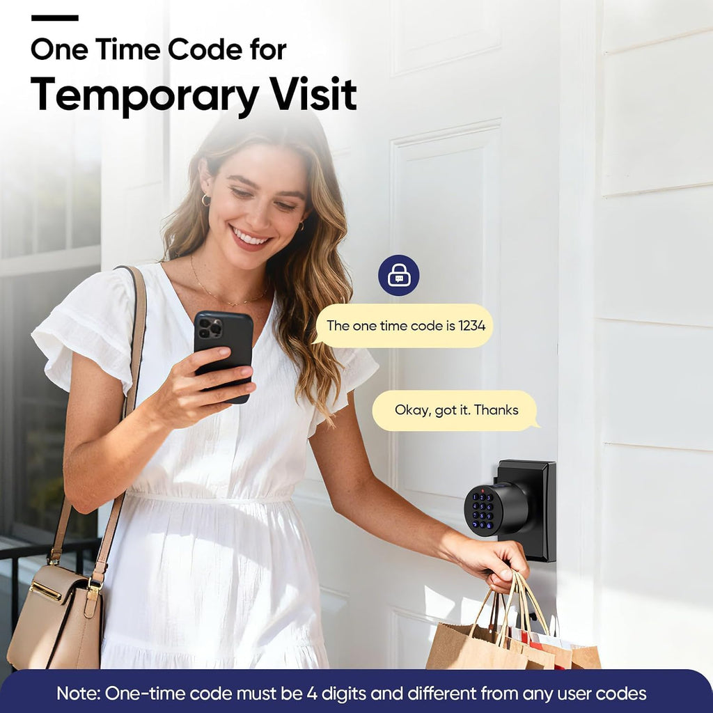 keyless entry door knob smart keypad door lock showing dimensions