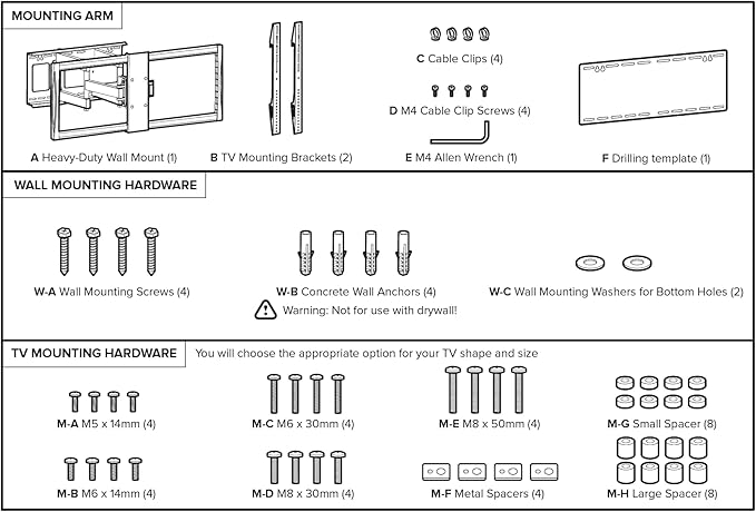 HumanCentric Heavy Duty Full Motion TV Wall Mount
