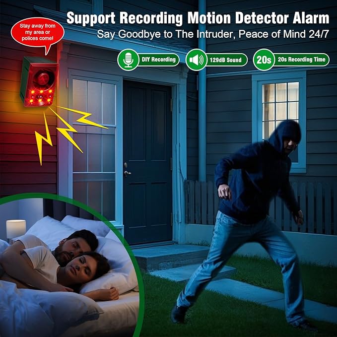 ChunHee Solar Outdoor Motion Sensor Alarm