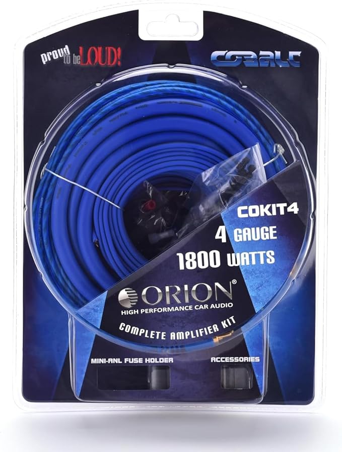 ORION CBA2000.1D Amp 2000W Max Amplifier + COKIT4 4GA Wiring Kit Combo