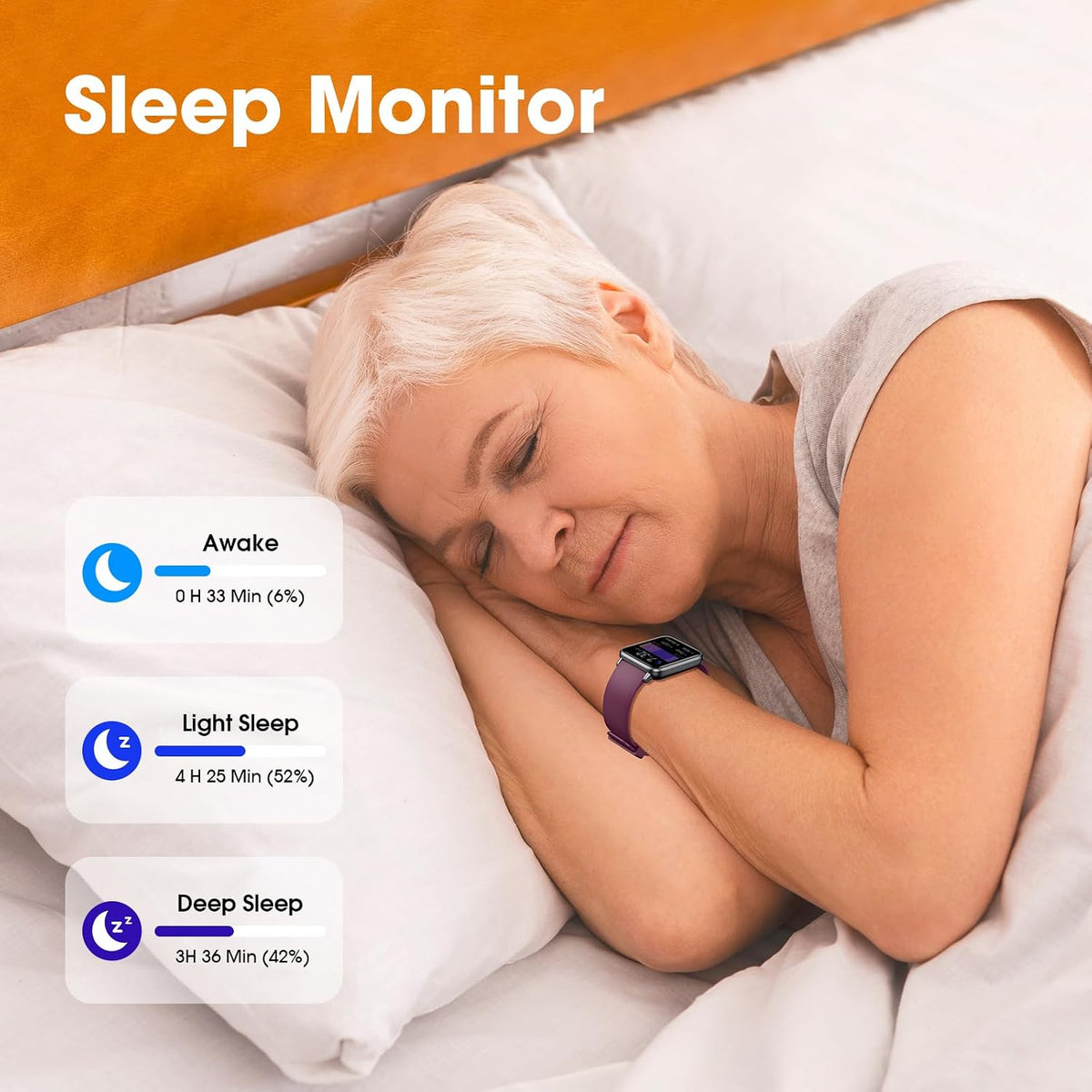 pedometer watch senior friendly no app no phone, side view