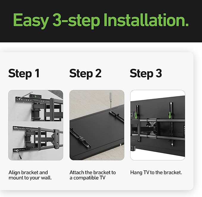 Heavy Duty Dual Arm Articulating TV Wall Mount Bracket