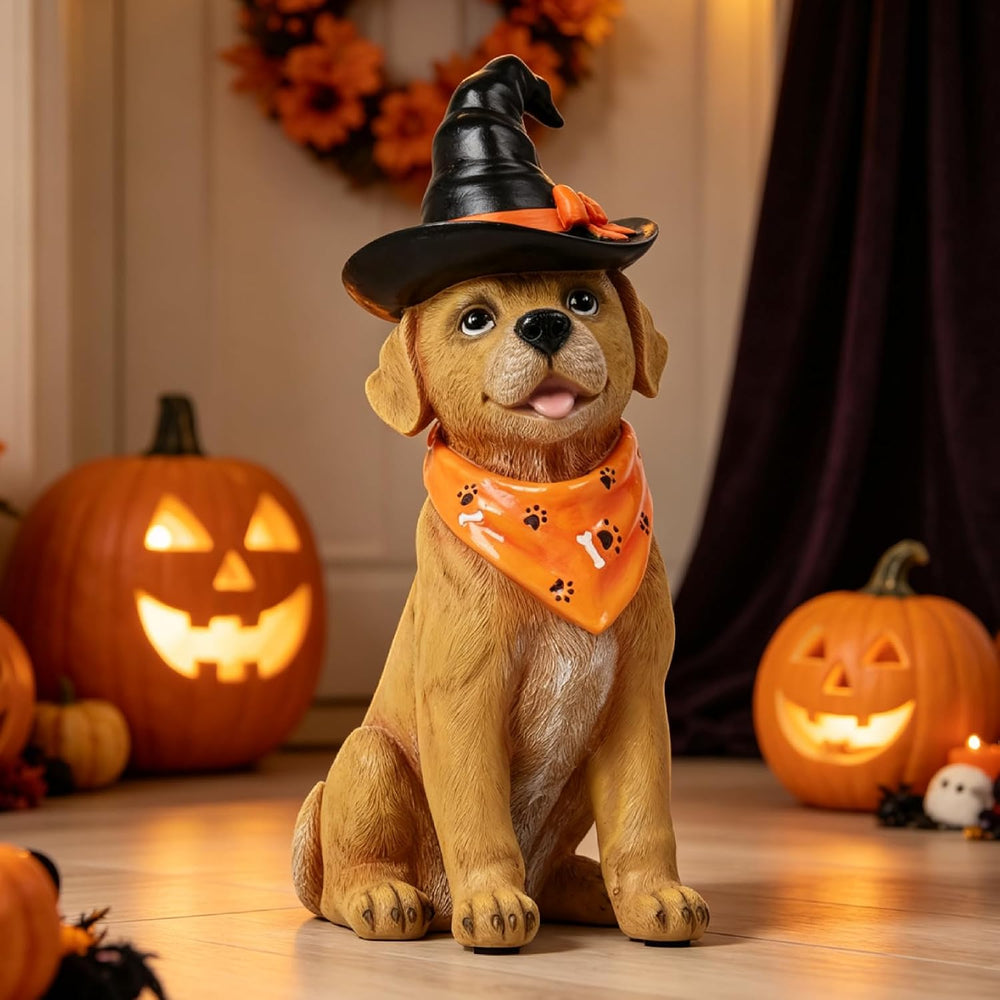 Cynkeyee Holiday Decorations Indoor Dog Statue - Halloween Decor Figurine