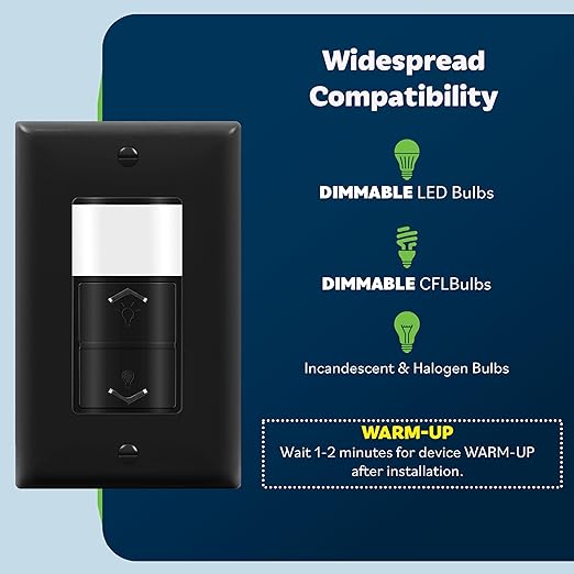 TOPGREENER Motion Sensor Light Switch Dimmer, Electronic Dimmer