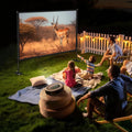 STWUI Outdoor Projector Screen with Stand-100 Inch 16:9 4K HD Portable Projector Screen Outdoor Indoor Front & Rear Projection Screen Lightweight Movie Screen with Carry Bag for Home,Backyard,Camping