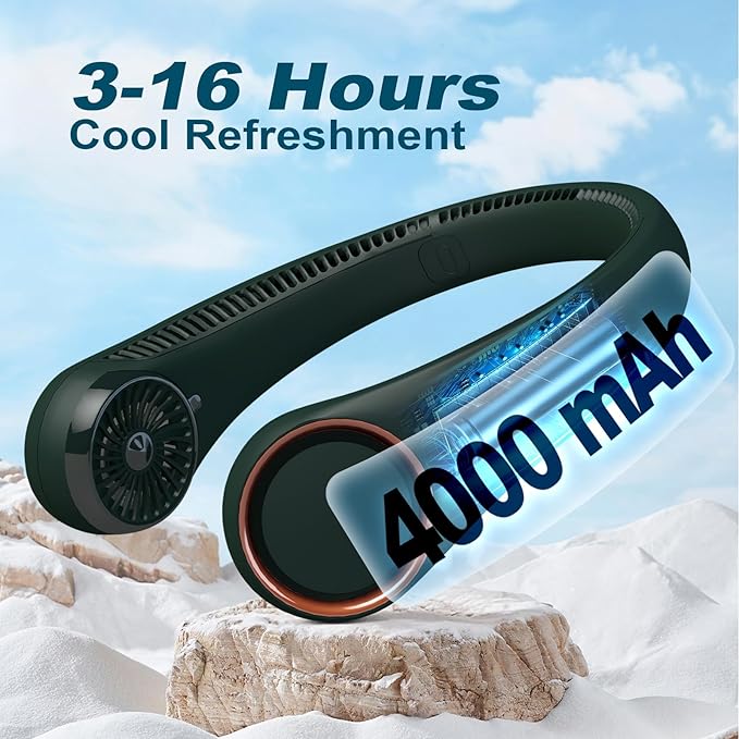 CIVPOWER Neck Fan: Portable Personal Neck Cooling Rechargeable Bladeless Fan
