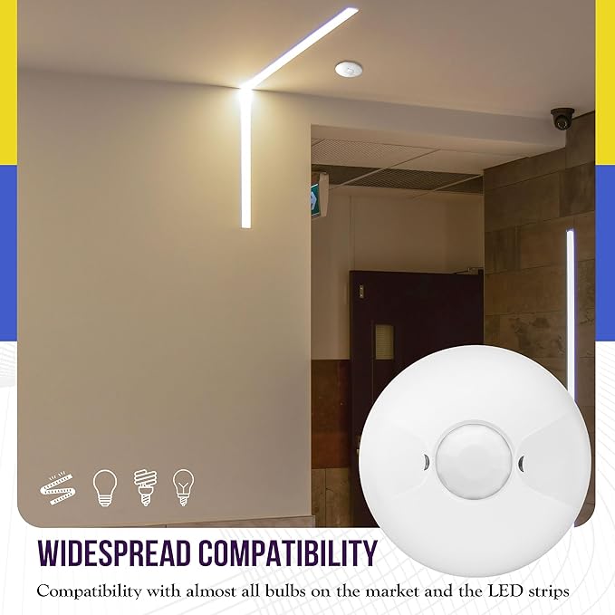 ENERLITES Low Voltage Ceiling Sensor Pir Occupancy Motion Detector, 360° Field