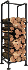 Firewood Rack,Industrial Style Firewood Holder with Two Optional Feet,1-Inch Metal Pipe Sturdy and Durable Log storage for Outdoor Indoor Fireplace
