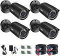 ZOSI 4 Pack 1080P 2.0MP Outdoor Indoor 3.6mm 24PCS Infrared IR Lens Day Night CCTV IR Cut Surveillance Security Camera Compatible for TVI DVR (Renewed)