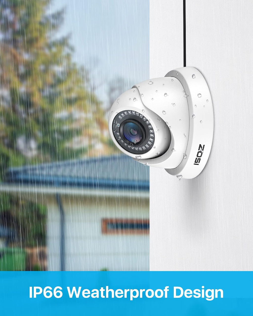 zosi 4 pack 1080p security cameras,night vision,2mp outdoor shown in use