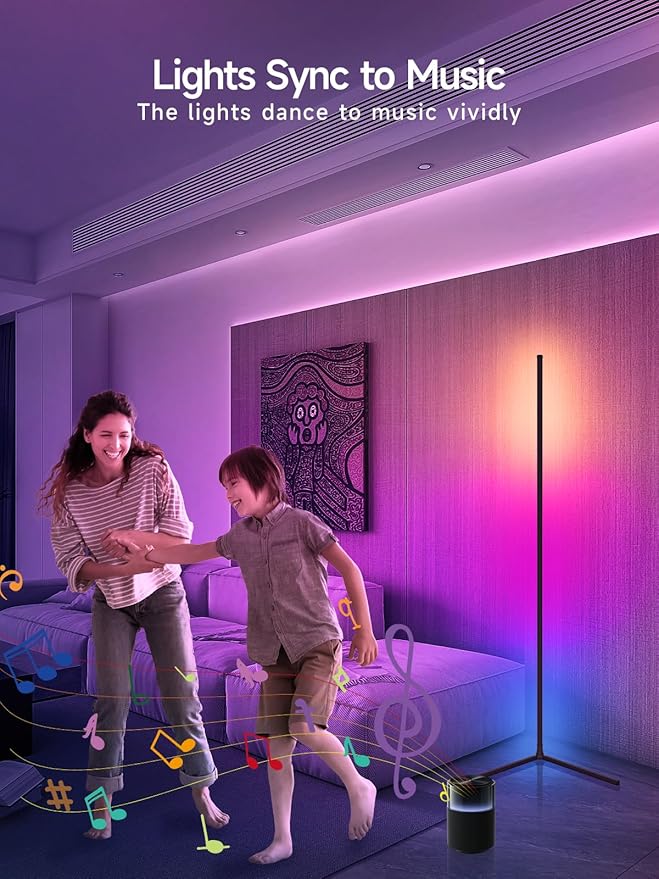 Tyute Corner Floor Lamp, RGB LED Corner Lamp (2pcs)