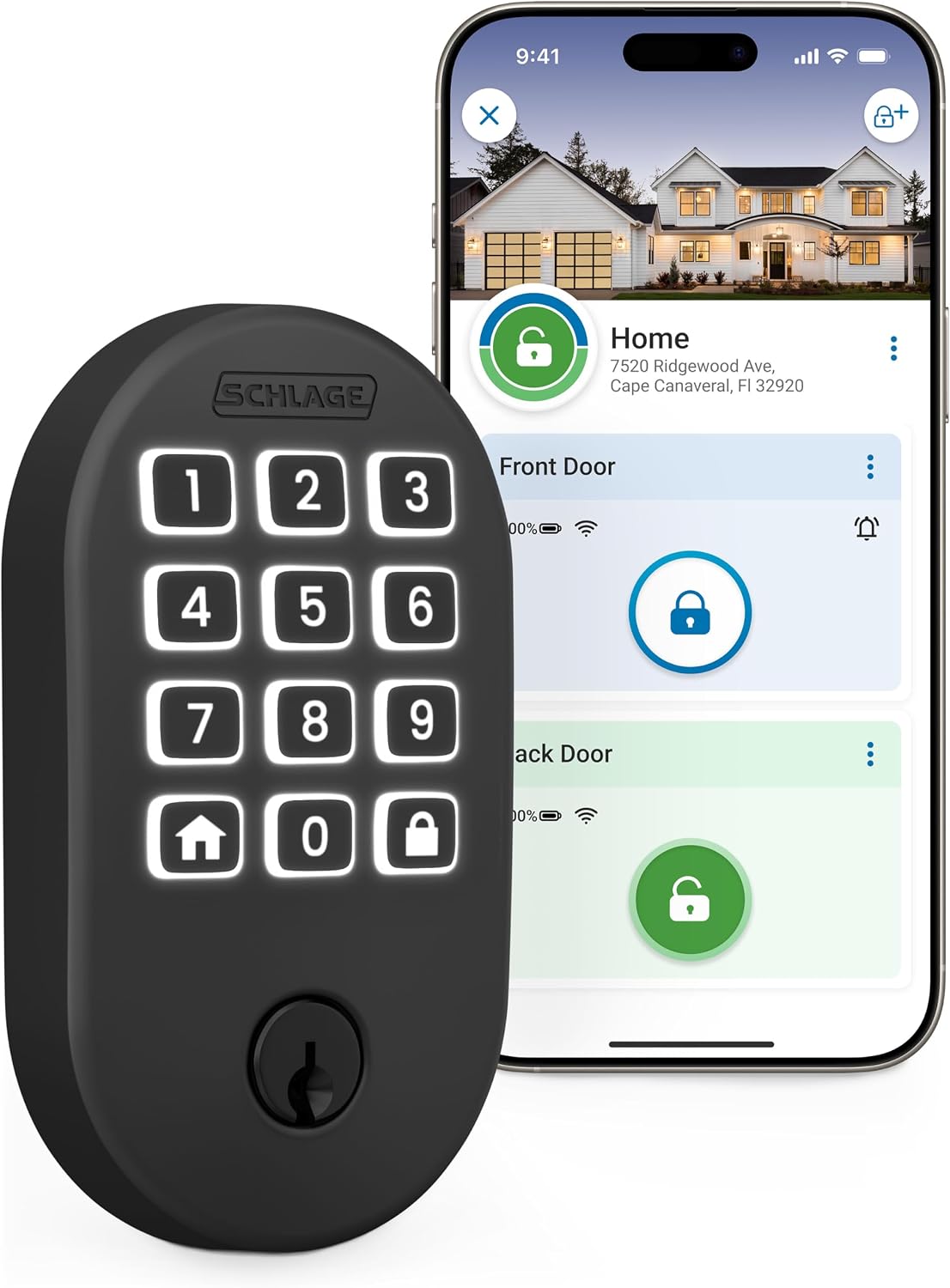 Schlage Arrive Smart WiFi Deadbolt Lock with Remsen Trim, Matte Black