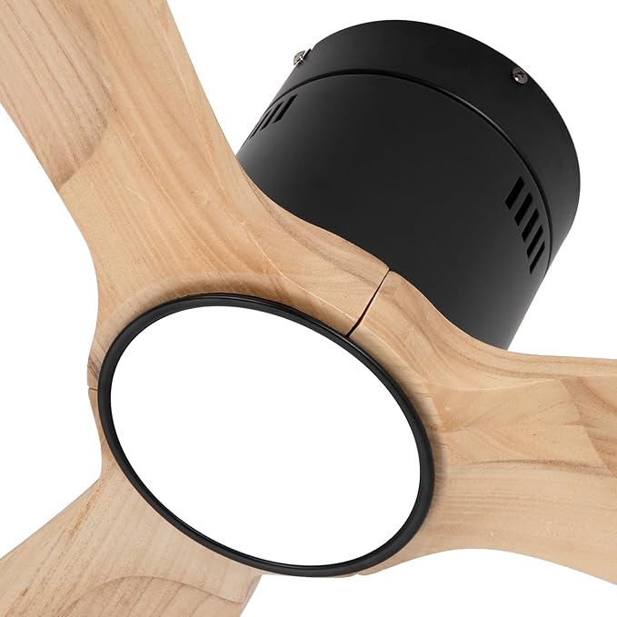 OUATER Wood Flush Mount Ceiling Fan