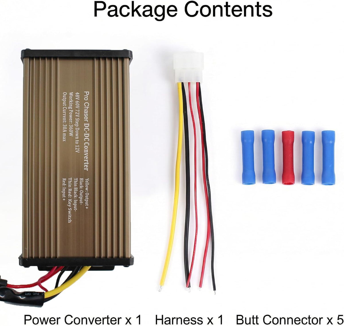 pro chaser dc-dc 72v 60v 48v volt voltage showing dimensions