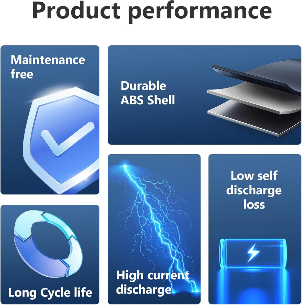 miady 12v 12ah rechargeable sealed lead acid battery, close-up detail