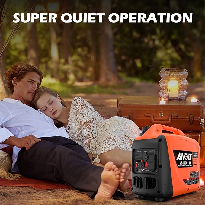AIVOLT 1600W Super Quiet Inverter Generator, Ultra Lightweight Gas Powered