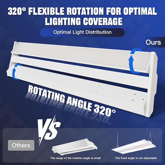 JTT 300/240/200W LED Linear High Bay Light, 45000LM Linear High Bay Shop Light
