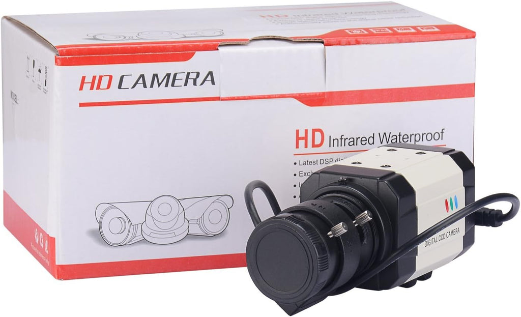 cctv mini hd 1/3 ccd 960h auto iris on a desk or shelf