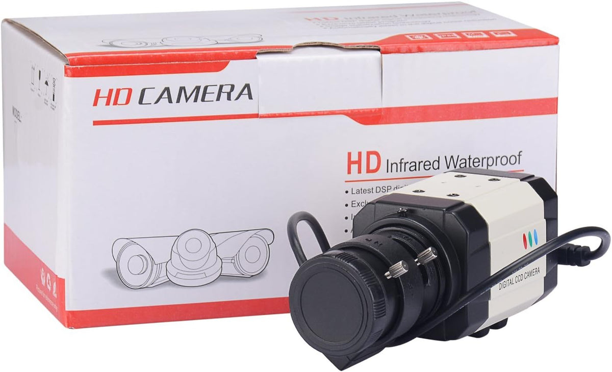 cctv mini hd 1/3 ccd 960h auto iris on a desk or shelf