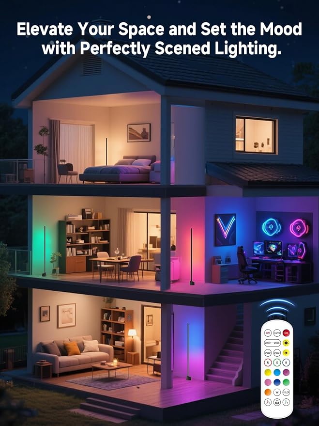 GIPOYENT Standing Floor Lamp, RGB LED Lamp