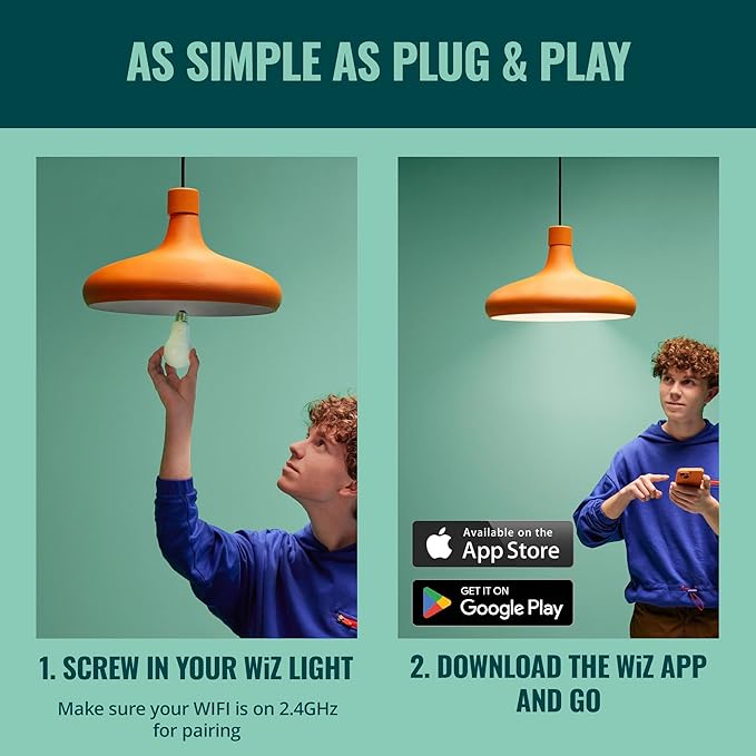 WiZ Connected Color ST19 Filament LED Smart Bulb (Pack of 6)