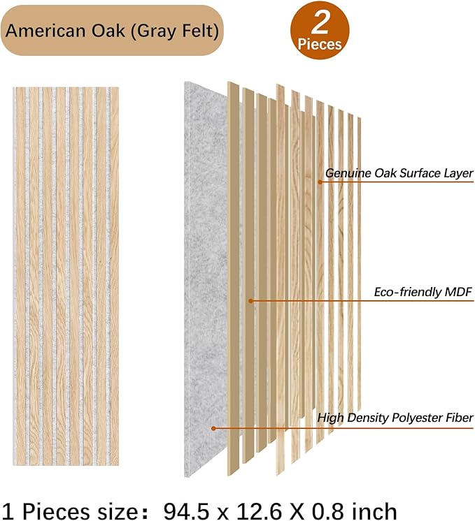 ARMURO Wood Slat Wall Panel (2 PCS)