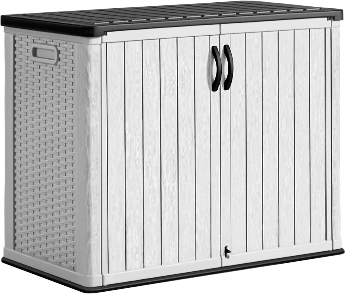 Greesum 26 CUFT Outdoor Storage Cabinet with 2 Lockable Doors, White