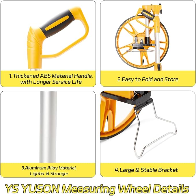YS YUSON 12 Inch Rolling Measuring Wheel in Feet, Digital Measuring Wheel