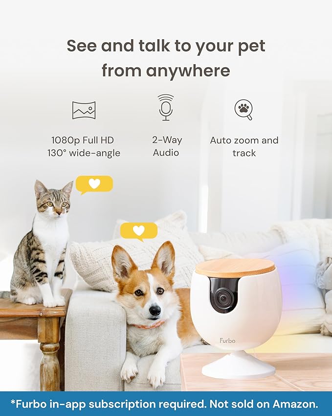 Furbo Mini Pet Camera Unlock Camera w/Paid Plan: Home Security