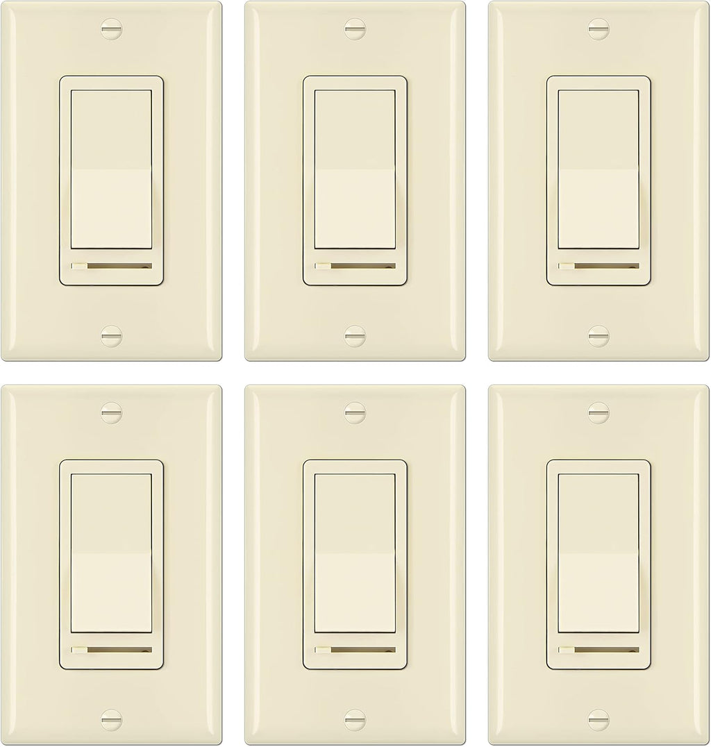 BESTTEN 6 Pack Dimmer Wall Light Switch, Compatible