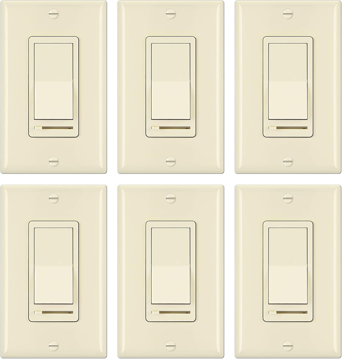 BESTTEN 6 Pack Dimmer Wall Light Switch, Compatible