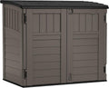 Suncast 34 Cu Ft Horizontal Storage Shed, Resin, Lockable, Stoney Black