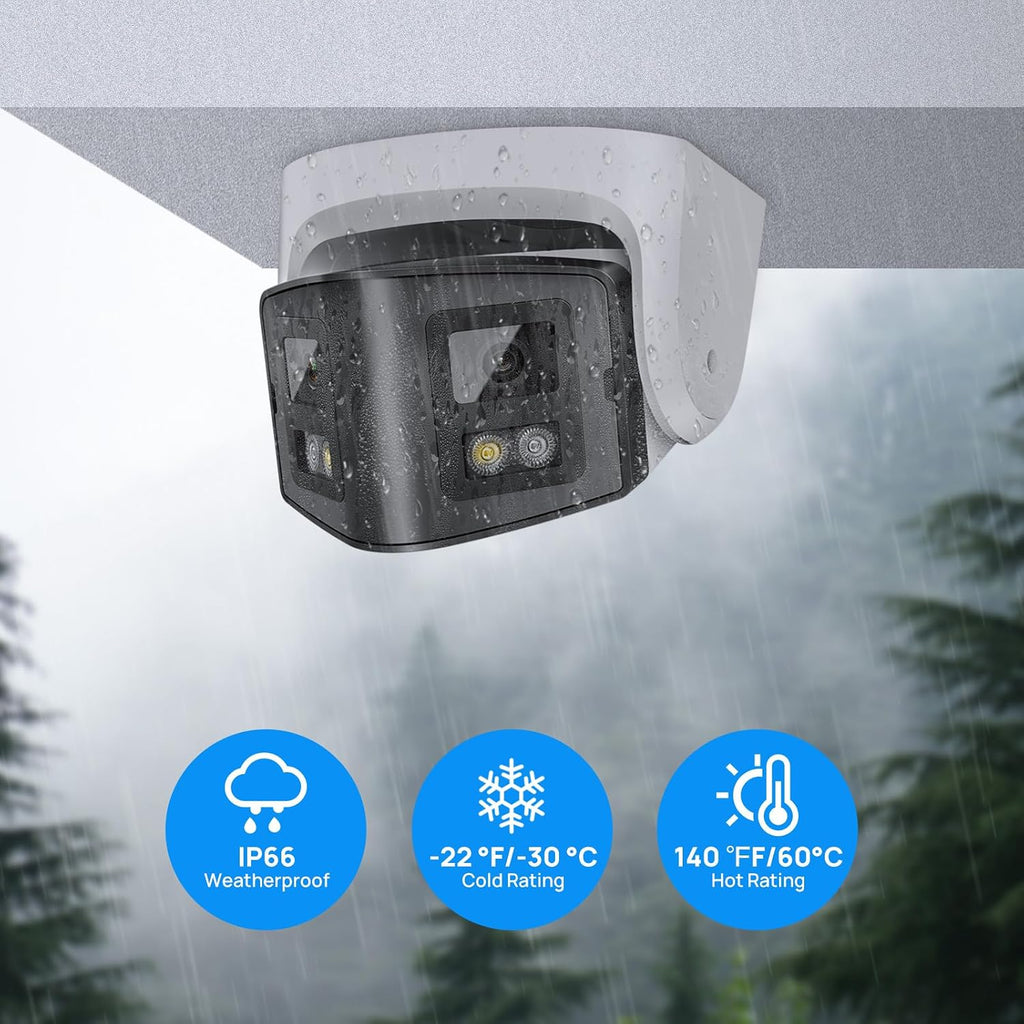 panoeagle 4mp dual lens poe ip camera with on a desk or shelf