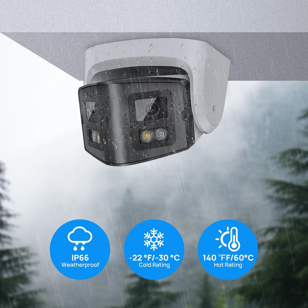panoeagle 4mp dual lens poe ip camera with on a desk or shelf