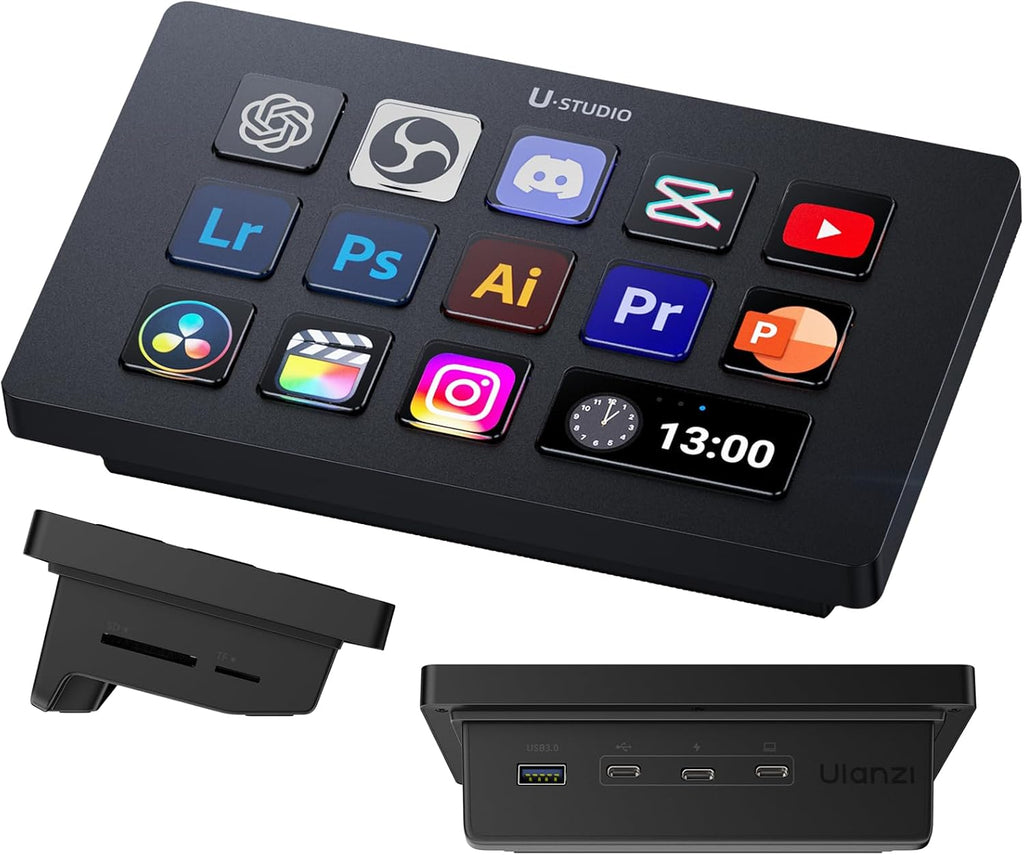 ULANZI D200H 7-in-1 Deck U-Studio Stream Controller Shortcut Keyboard, LCD