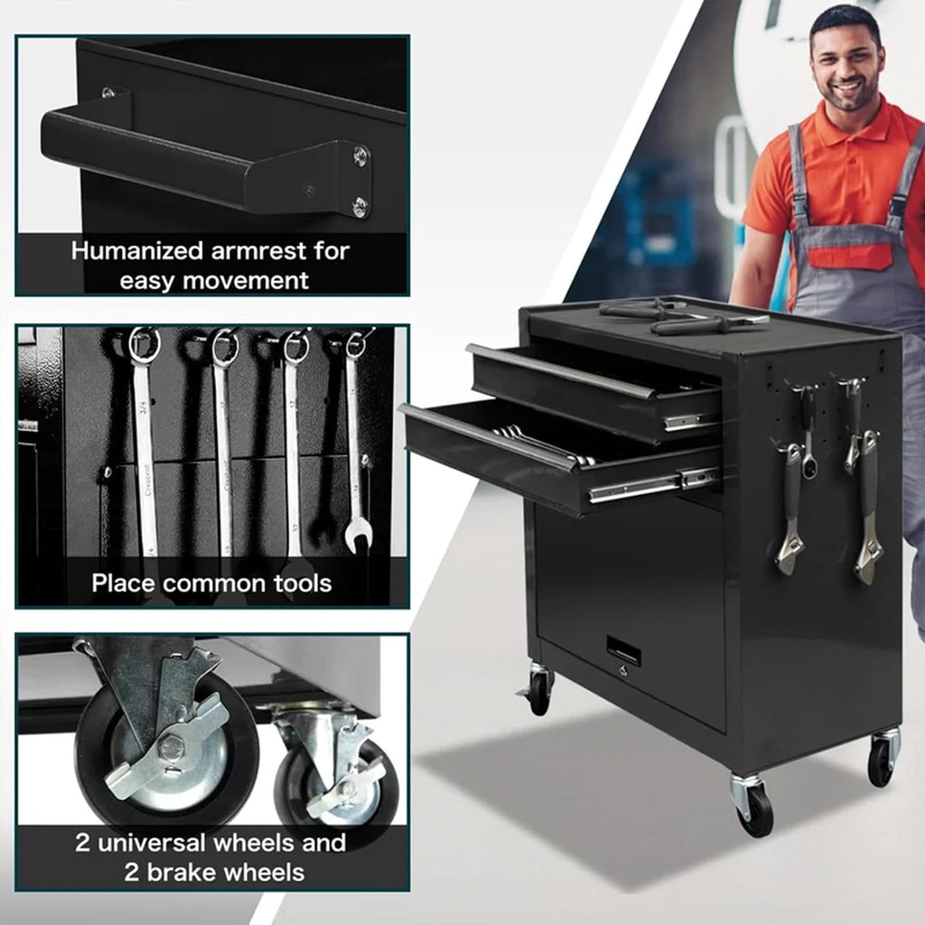 dawmilon 8 drawer rolling tool chest, 2-in-1 detachable showing dimensions