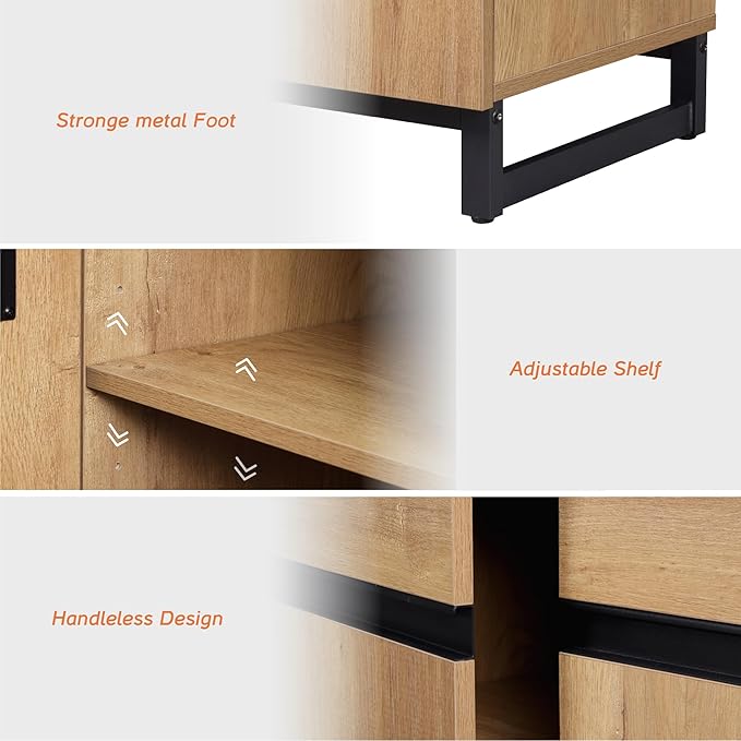 WAMPAT Modern TV Stand for TVs up to 110 inch, 3 in 1 Wood Entertainment Center