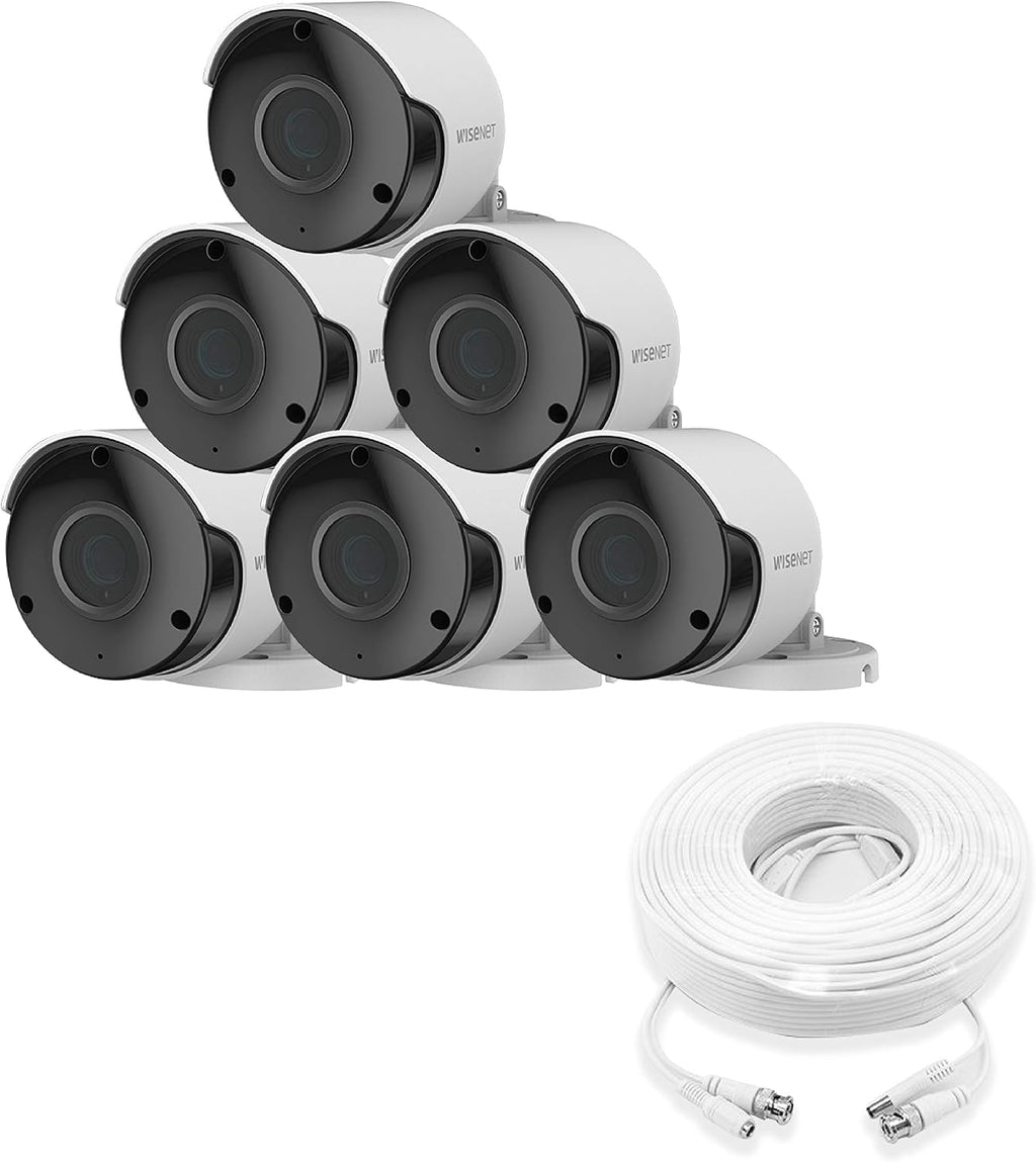 wisenet sdc-89445bf/89447bf 5mp cctv surveillance weatherproof bullet security shown in use