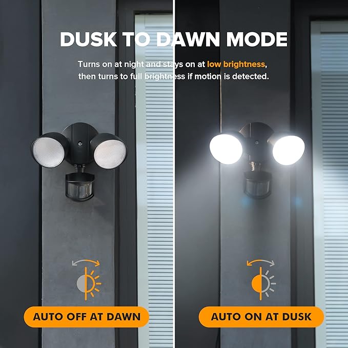 LUTEC 32W 3500 Lumen LED Security Lights Motion Sensor Light Outdoor, 5000K