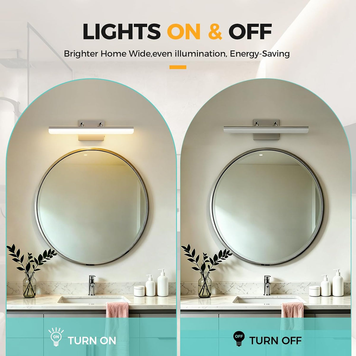 Brushed Nickel Vanity Light, 15.7” Dimmable LED Bathroom Light Bar with 5CCT, Adjustable Angle – Modern Wall Lighting for Bathroom, Powder Room, Bedroom, Apartment, Hotel