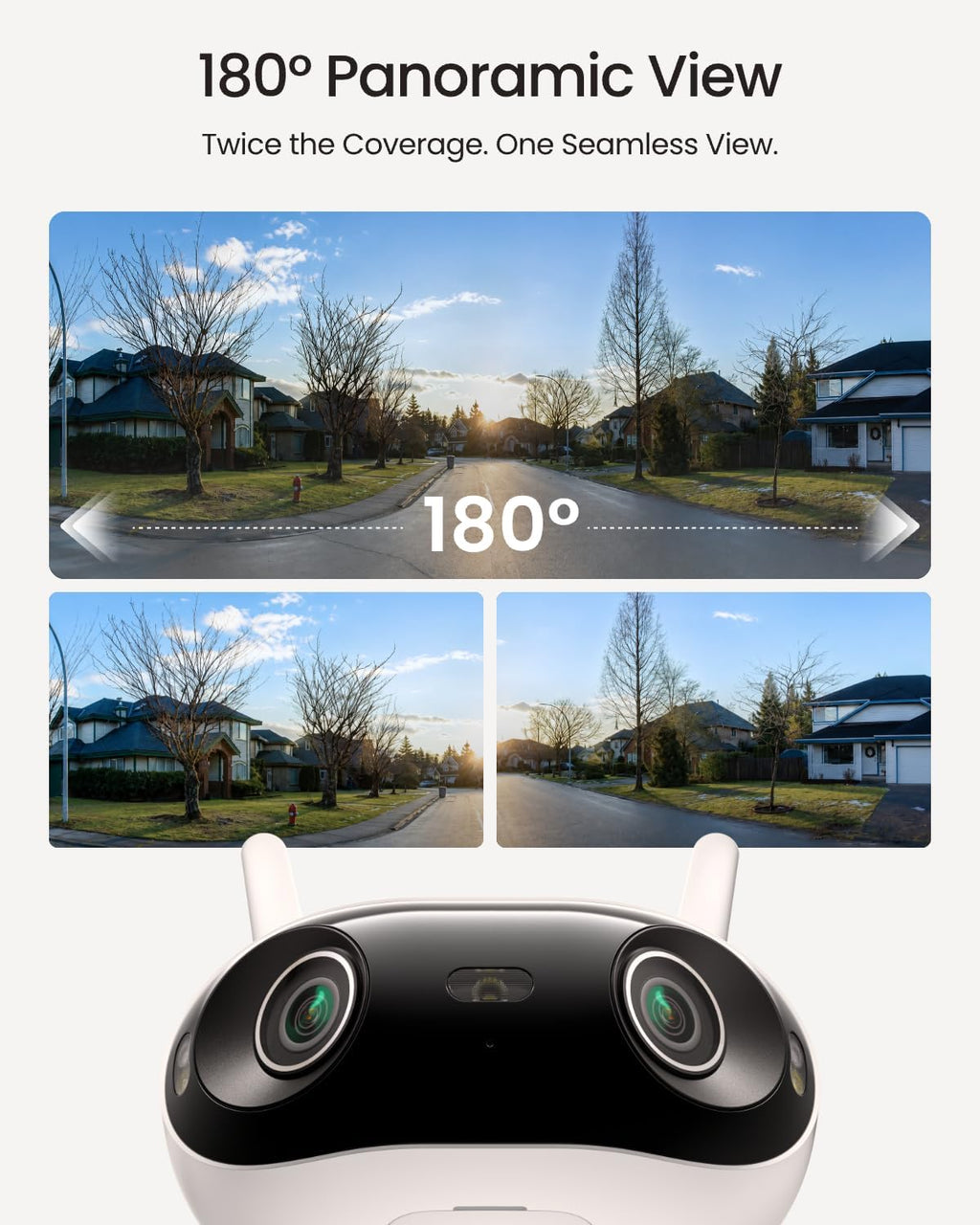 reolink 16mp outdoor security camera with 180° panoramic, close-up detail