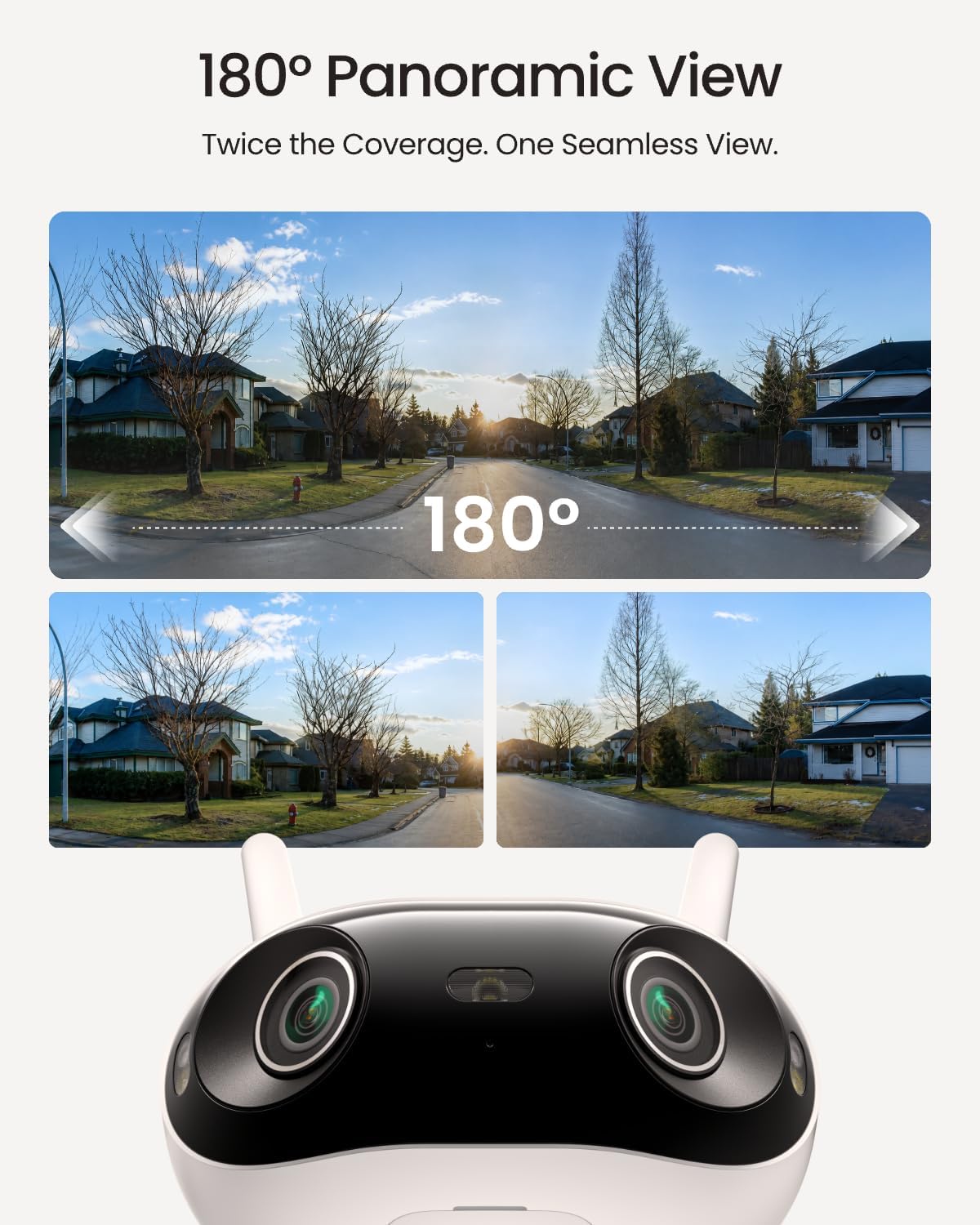 reolink 16mp outdoor security camera with 180° panoramic, close-up detail