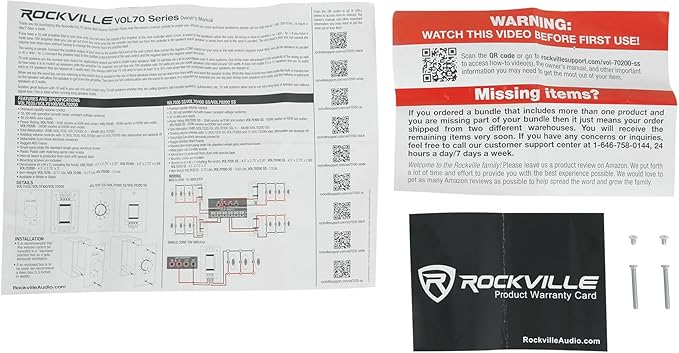 Rockville VOL70200 SS 200W 70V Wall Volume Control Zone Controller, Stainless
