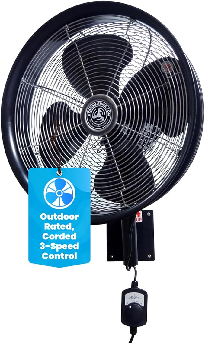 HydroMist F10-14-011 18 Inch Mounting Bracket Outdoor Oscillating Fan