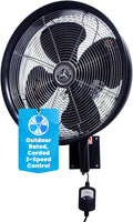 HydroMist F10-14-011 18 Inch Mounting Bracket Outdoor Oscillating Fan