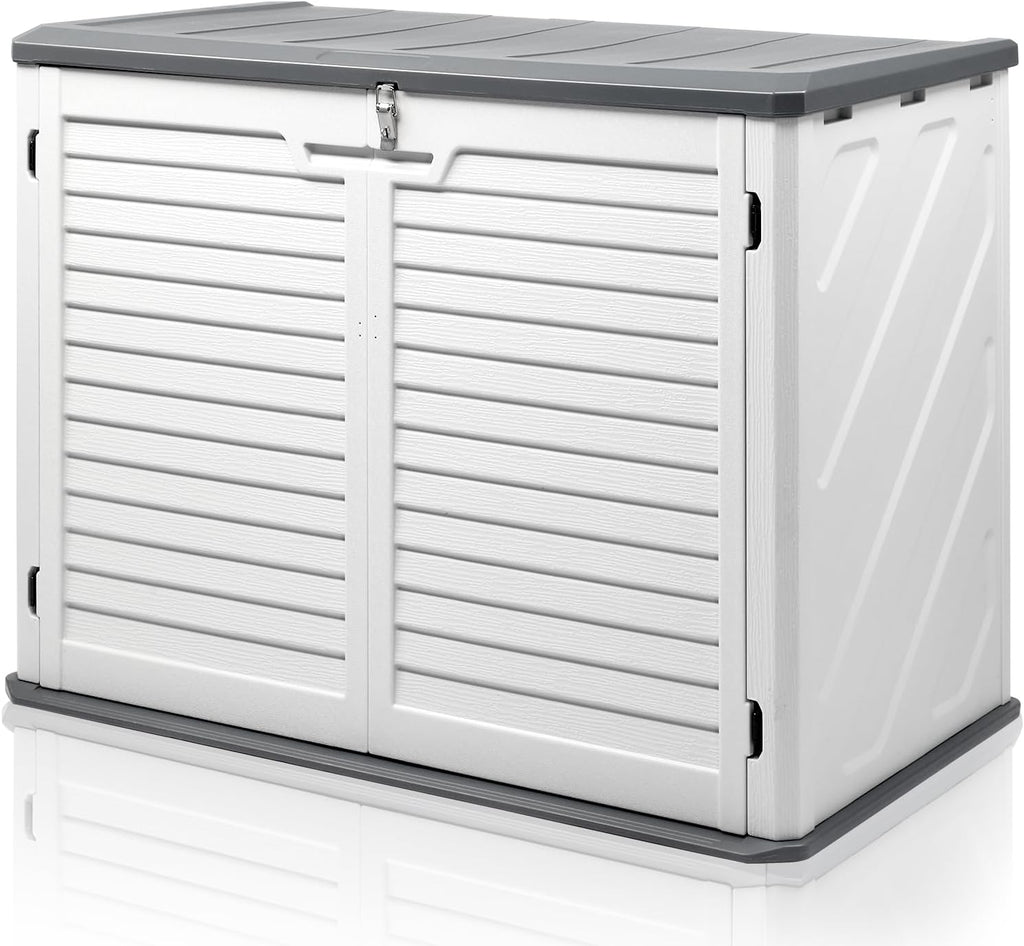 VINGLI Upgraded 31.5 Cu.ft Plastic Outdoor Storage Shed White