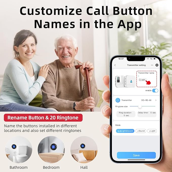 CallToU Wi-Fi Wireless Caregiver Pager Call Button