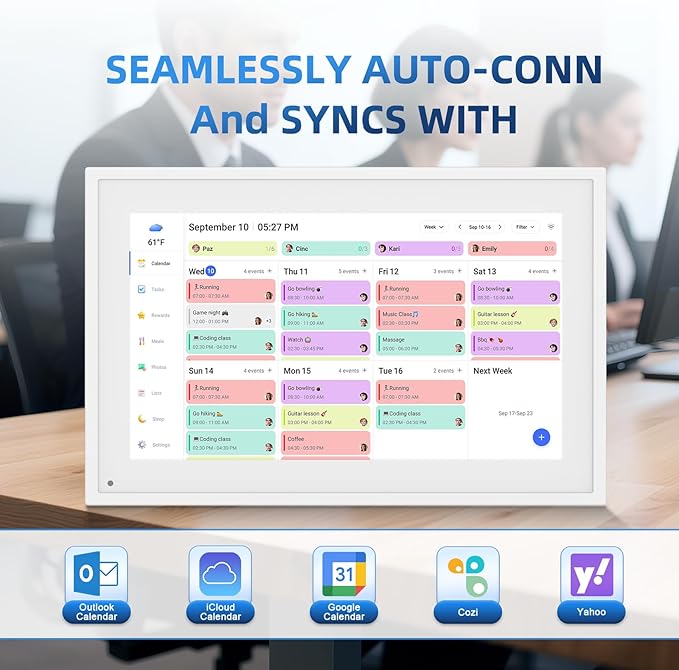 Calendar Digital 10.1 Inch, Digital Frame Combined Smart Touch Screen